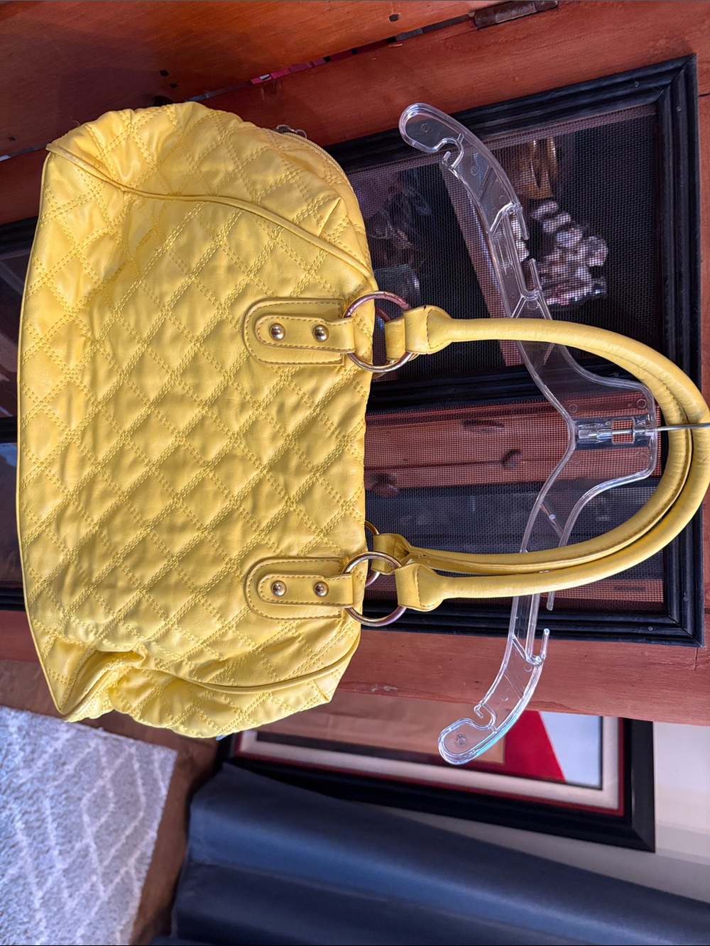 Yellow Quilted Shoulder Bag